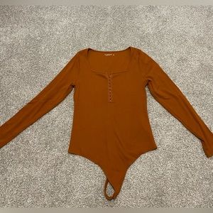 Abercrombie & Fitch Long Sleeve Hook and Eye Bodysuit size XL
